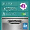 Bosch SMS6ZCI10G Series 6 Dishwasher, 14 Place Settings, Silver, B Rated