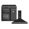 Stoves Richmond Induction Range Cooker & Hood Pack, Black, A Rated