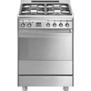 Smeg SUK61PX8 Concert Dual Fuel Cooker with Single Oven, Stainless Steel, A Rated