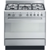 Smeg SUK91MFX9 Concert 90cm Dual Fuel Range Cooker, Stainless Steel, A Rated