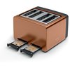 Bosch TAT4P449GB DesignLine Toaster, 4 Slice, Copper