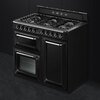 Smeg TR103BL Victoria 100cm Dual Fuel Range Cooker, Black, A Rated