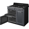 Smeg TR103GR Victoria Gloss Slate Grey 100cm Dual Fuel Range Cooker, A Rated