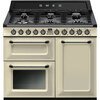 Smeg TR103P Victoria 100cm Dual Fuel Range Cooker, Cream, A Rated