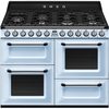Smeg TR4110AZ Victoria 110cm Dual Fuel Range Cooker, Blue, A Rated