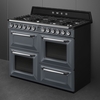 Smeg TR4110GR Victoria 110cm Dual Fuel Range Cooker, Grey, A Rated