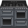 Smeg TR4110GR Victoria 110cm Dual Fuel Range Cooker, Grey, A Rated