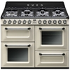 Smeg TR4110P1 Victoria 110cm Dual Fuel Range Cooker, Cream, A Rated