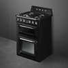 Smeg TR62BL Victoria Dual Fuel Cooker with Double Oven, Black, A Rated