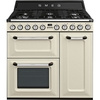 Smeg TR93P Victoria 90cm Dual Fuel Range Cooker, Cream, A Rated