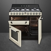 Smeg TR93P Victoria 90cm Dual Fuel Range Cooker, Cream, A Rated