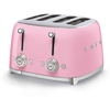 Smeg TSF03PKUK Retro Toaster, 4 Slice, Pink