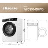 Hisense WF3S1043BW3 Washing Machine, 10.5kg, 1400 Spin, White, A Rated