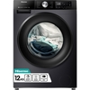 Hisense WF3S1243BB3 Washing Machine, 12kg, 1400 Spin, Black, A Rated