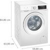 Siemens WN34A1U8GB iQ300 Washer Dryer, 8kg/5kg, 1400 Spin, White, E Rated