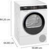 Siemens WQ45G203GB iQ500 Heat Pump Tumble Dryer, 9kg, White, A+++ Rated