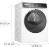 Bosch WRB247C9GB Series 8 Heat Pump Tumble Dryer, 9kg, White, A Rated