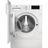 Beko WTIK84122 Integrated Washing Machine, 8kg, 1400 Spin, White, A Rated