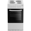 Zenith ZE503W Solid Plate Electric Cooker with Single Oven, White, A Rated
