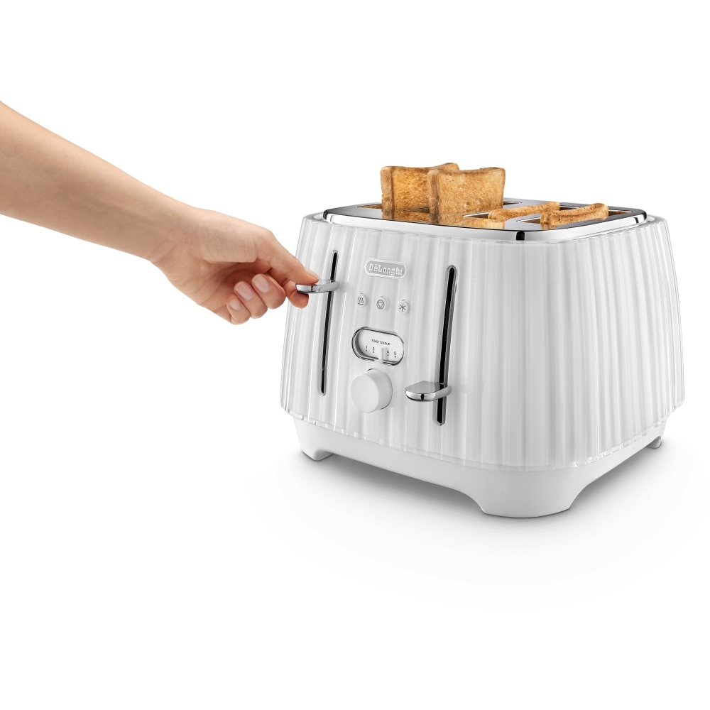 Buy DeLonghi CTD4003.W Ballerina 4 Slice White Toaster (0230040018) Marks Electrical