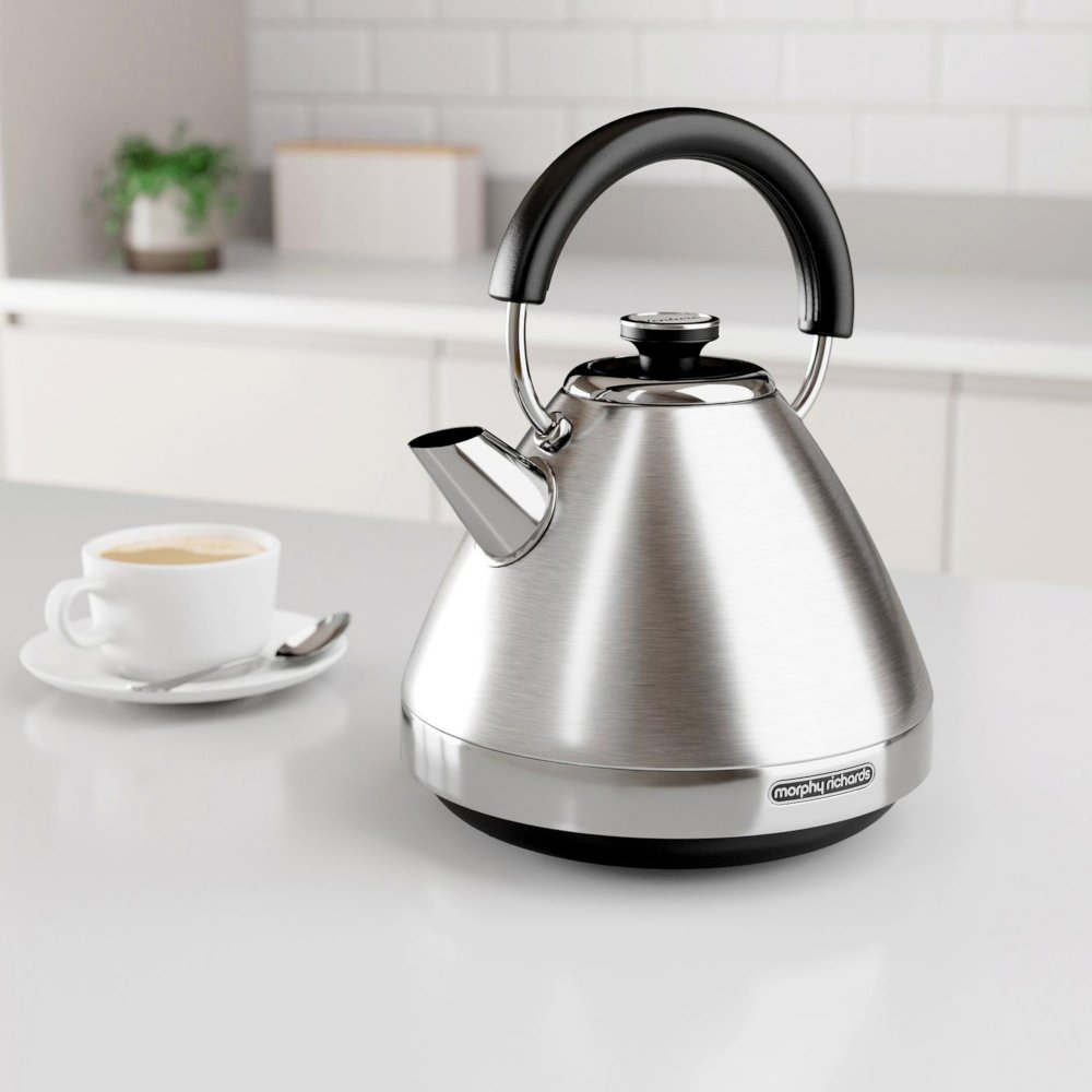 Morphy Richards 100130 Venture Retro Pyramid Kettle, Stainless Steel