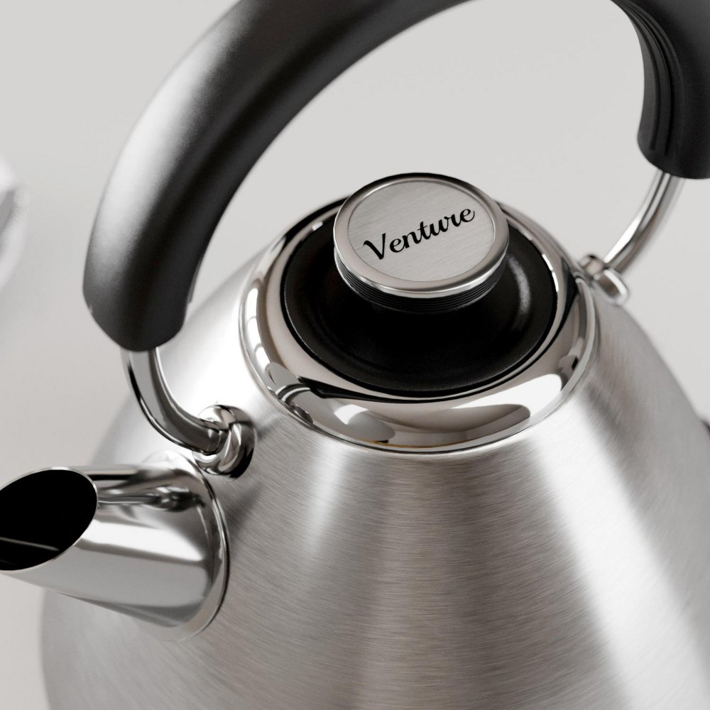 Morphy Richards 100130 Venture Retro Pyramid Kettle, Stainless Steel