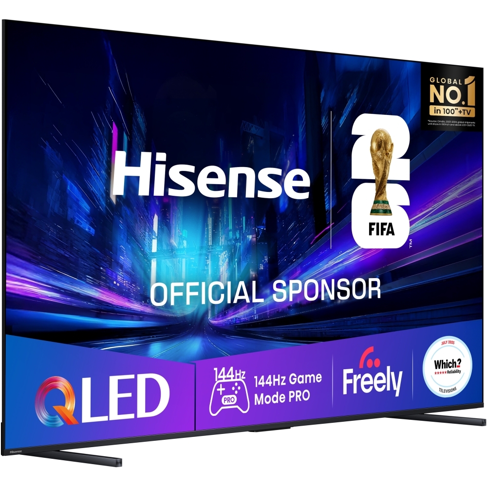 Hisense 100E78QTUK PRO 100" QLED Smart Television, 4K Ultra HD, Black, E Rated