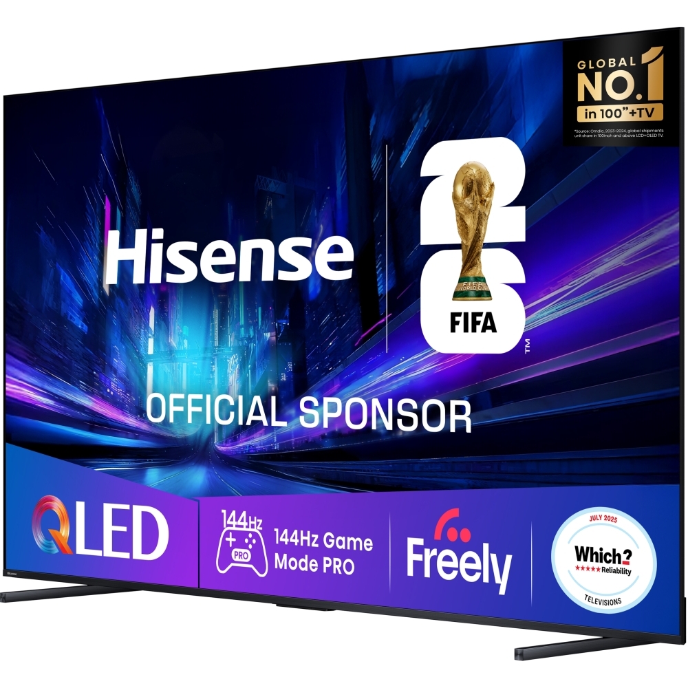 Hisense 100E78QTUK PRO 100" QLED Smart Television, 4K Ultra HD, Black, E Rated
