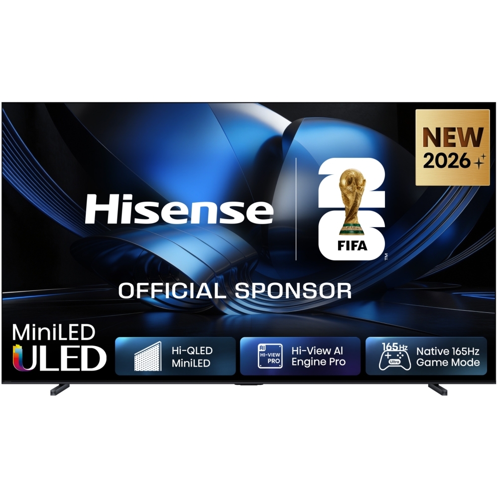 Hisense 100U7STUK 100" ULED Mini LED Smart Television, 4K Ultra HD, Black, F Rated