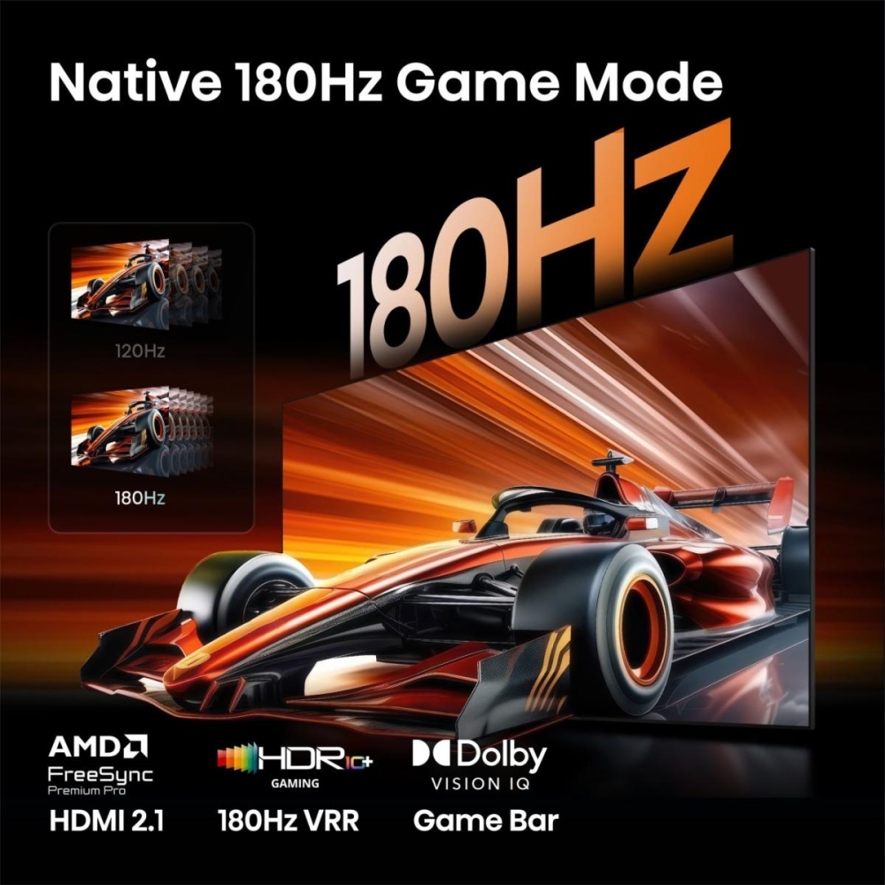 Hisense 100UR8STUK 100" RGB MiniLED Smart Television, 4K Ultra HD, Black, B Rated