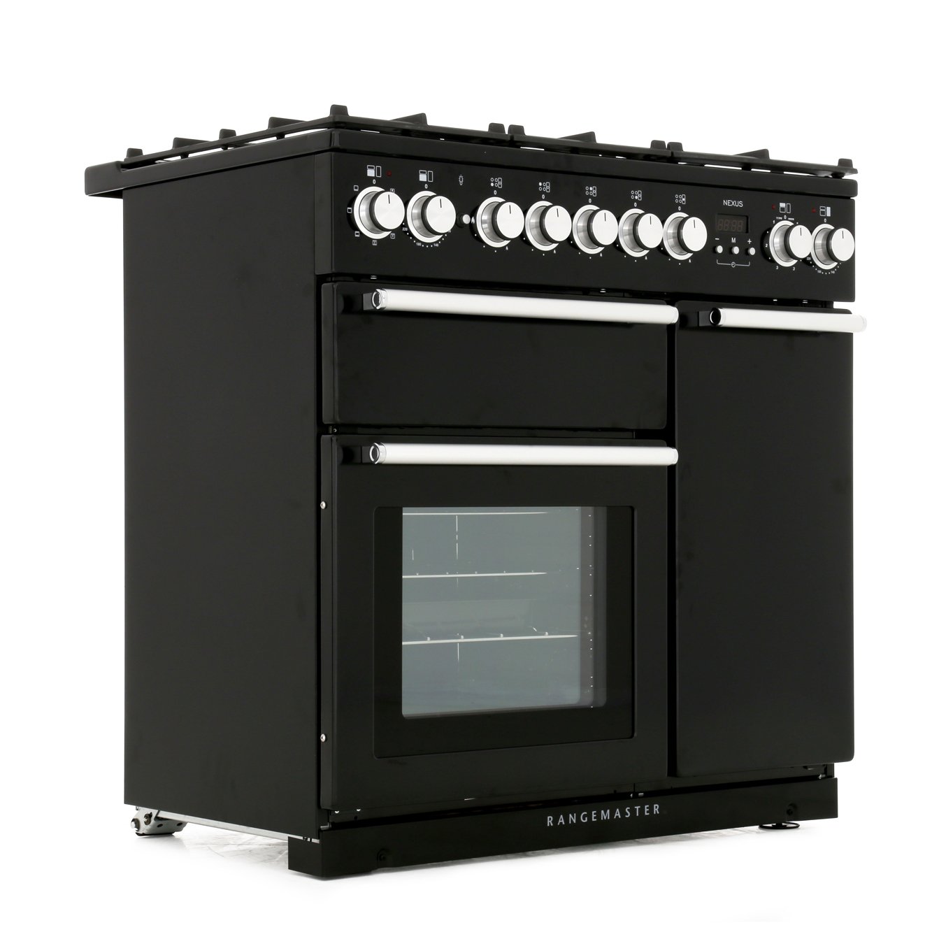 Buy Rangemaster NEX90DFFBL/C Nexus Gloss Black with Chrome Trim 90cm