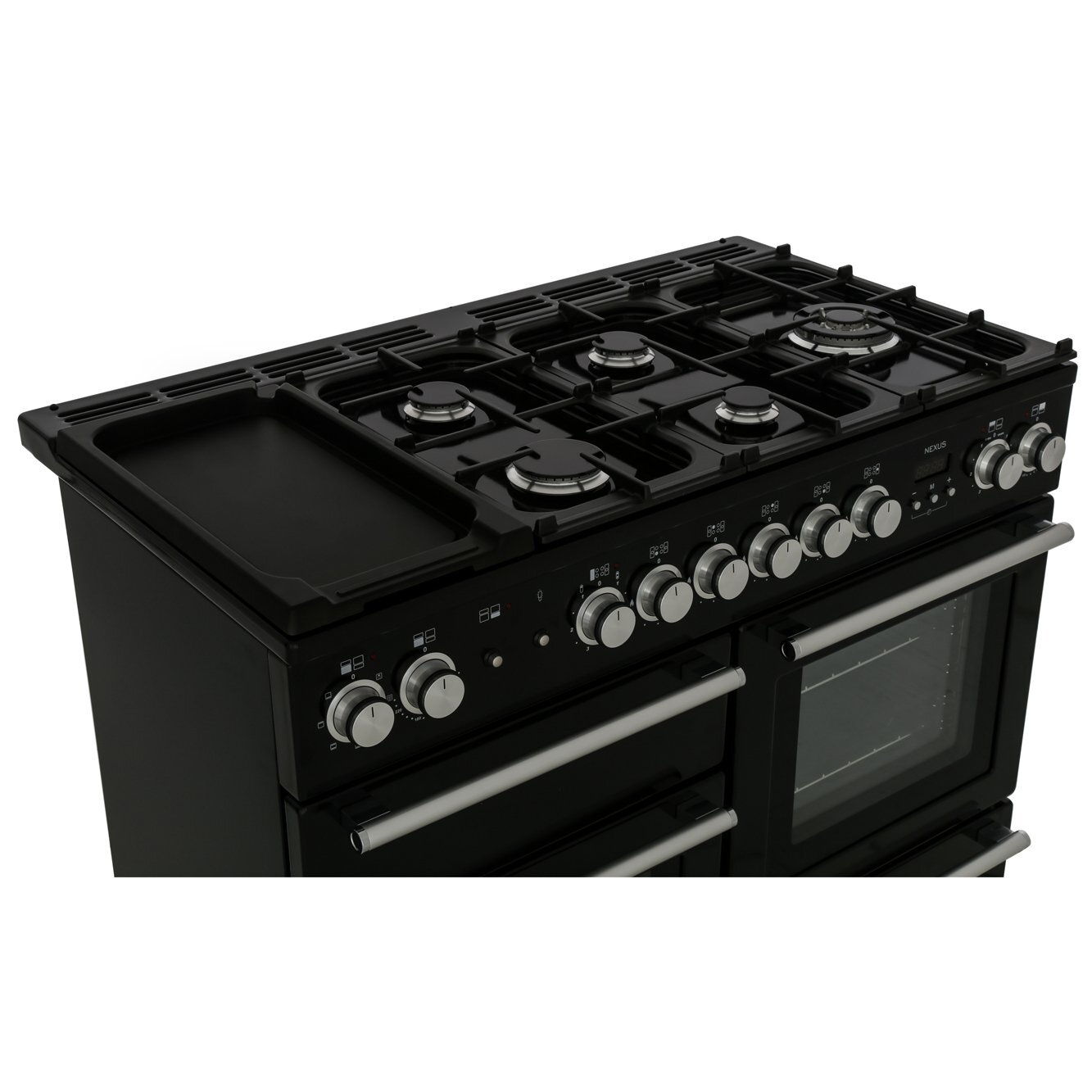 Rangemaster NEX110DFFBL/C 110cm Dual Fuel Range Cooker Nexus Black / Chrome, A Rated