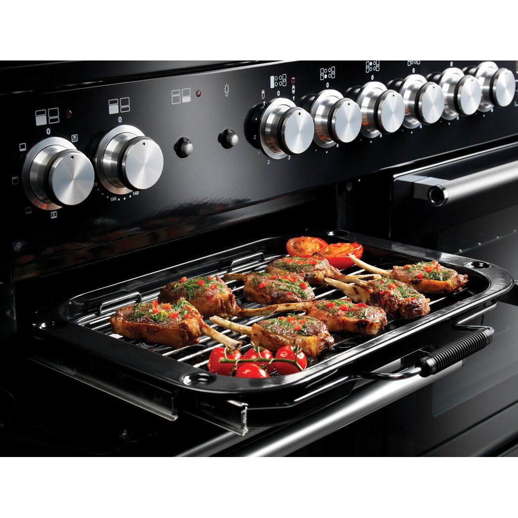 Rangemaster NEX110DFFBL/C 110cm Dual Fuel Range Cooker Nexus Black / Chrome, A Rated
