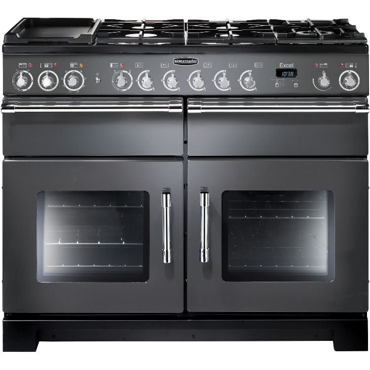 Buy Rangemaster EXL110DFFSL/C Excel Slate with Chrome Trim 110cm Dual