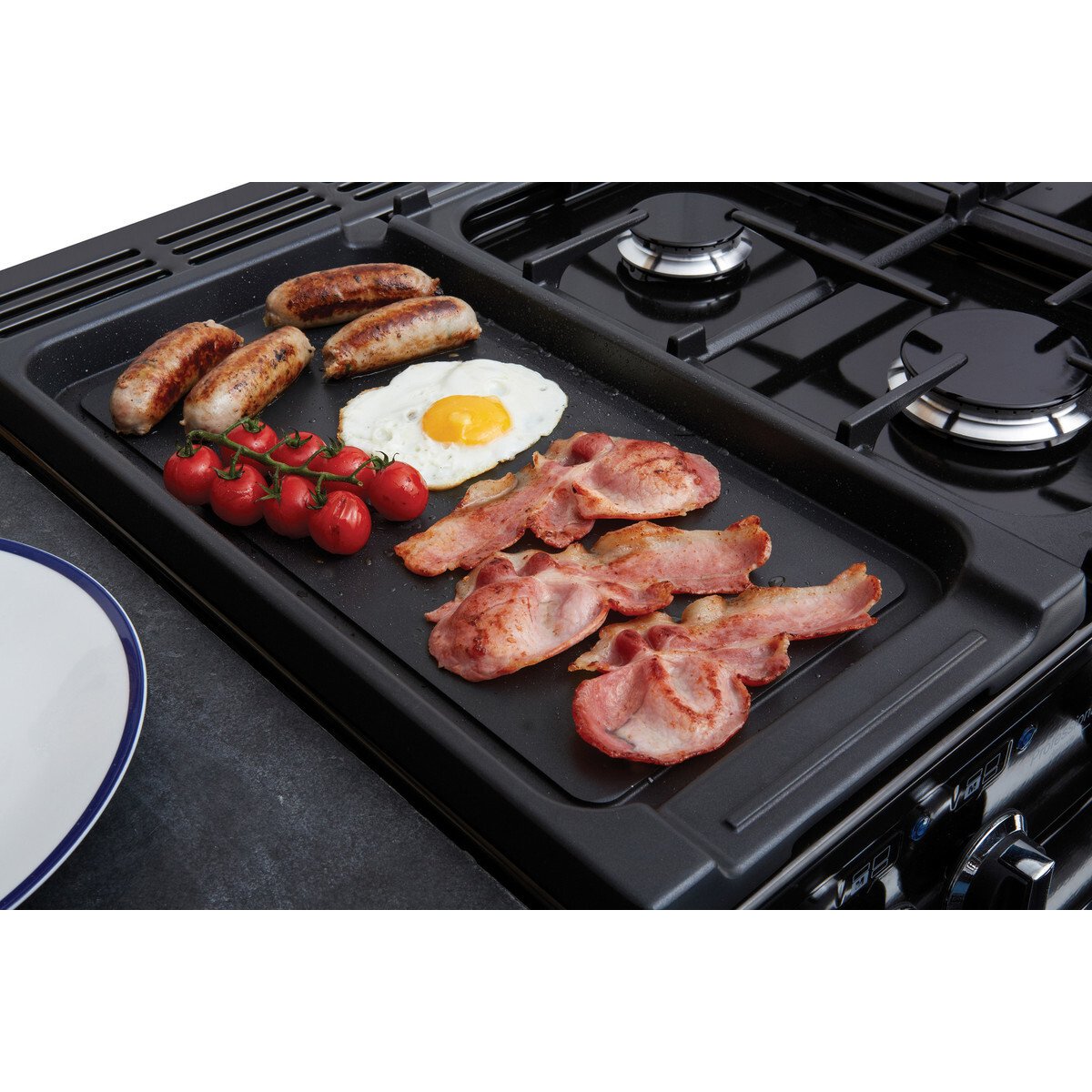 Rangemaster PDL110DFFSL/C 110cm Dual Fuel Range Cooker Professional Deluxe Slate / Chrome, A Rated