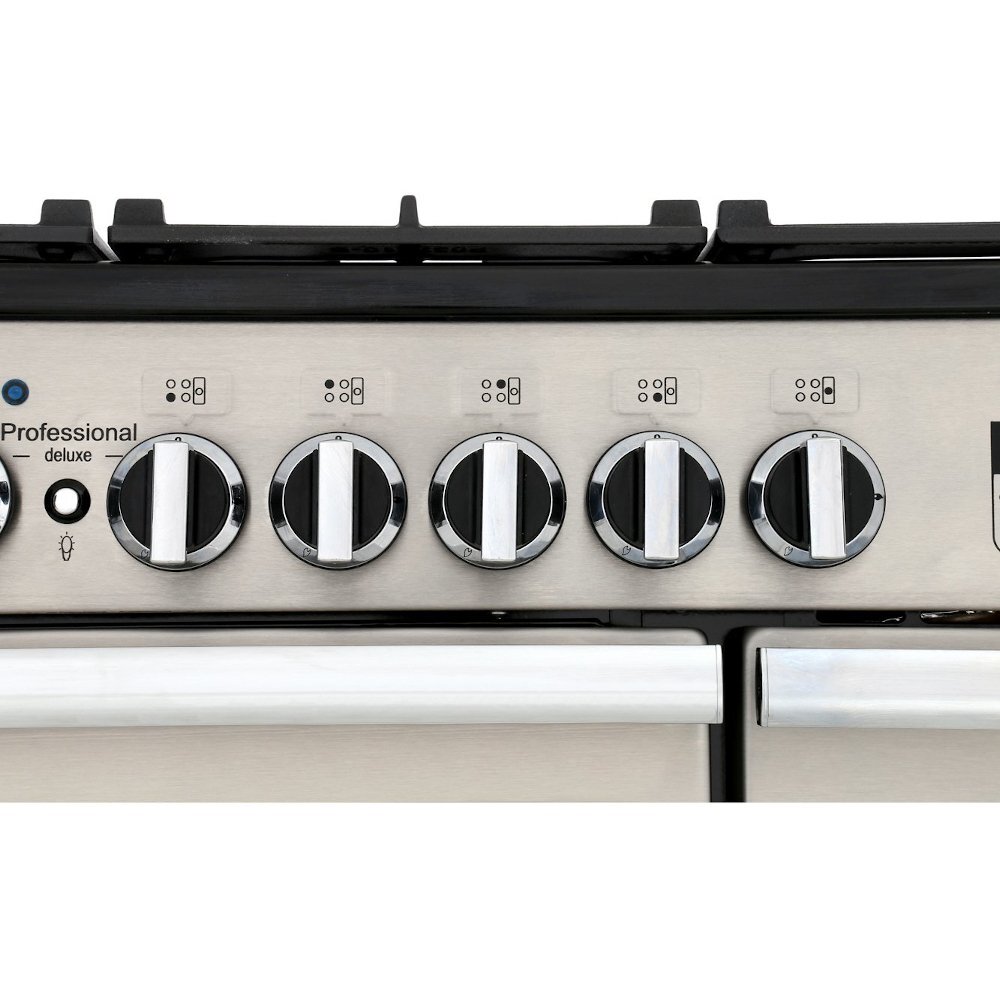 Rangemaster PDL90DFFSL/C 90cm Dual Fuel Range Cooker Professional Deluxe Slate / Chrome, A Rated