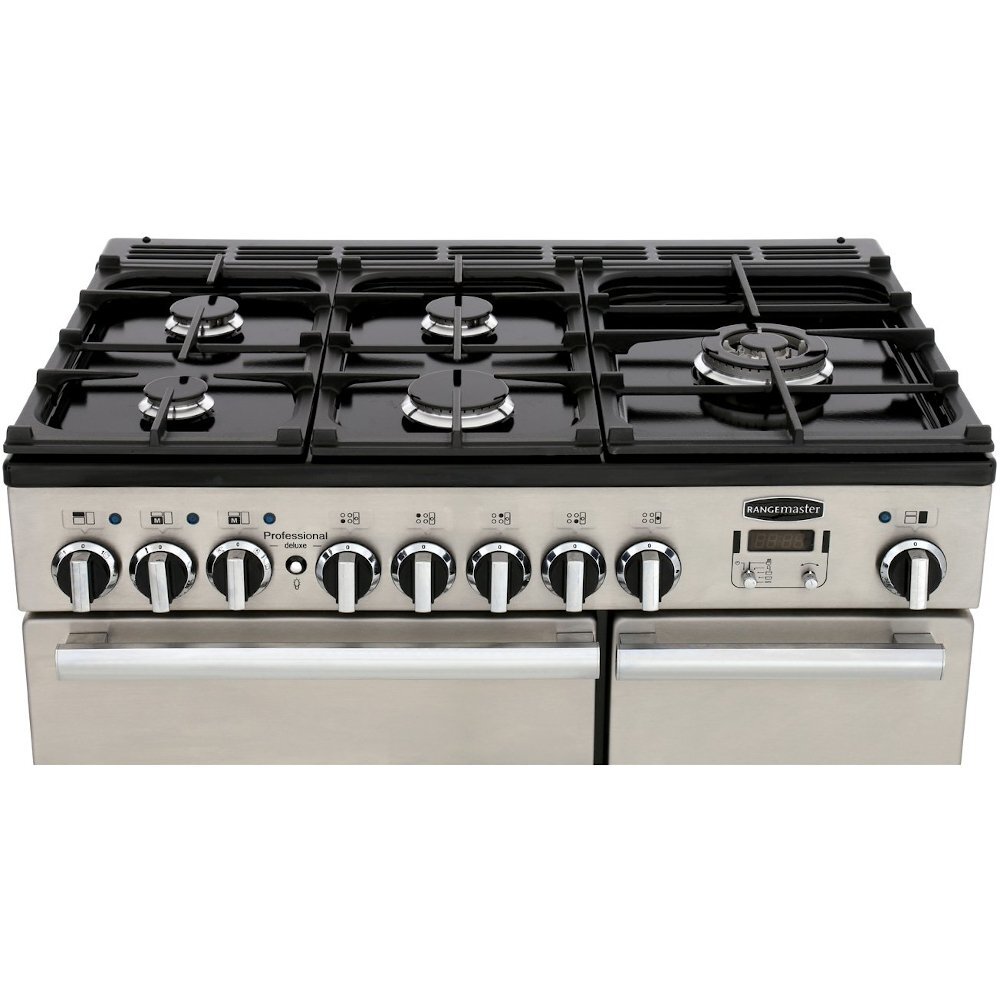 Rangemaster PDL90DFFSL/C 90cm Dual Fuel Range Cooker Professional Deluxe Slate / Chrome, A Rated