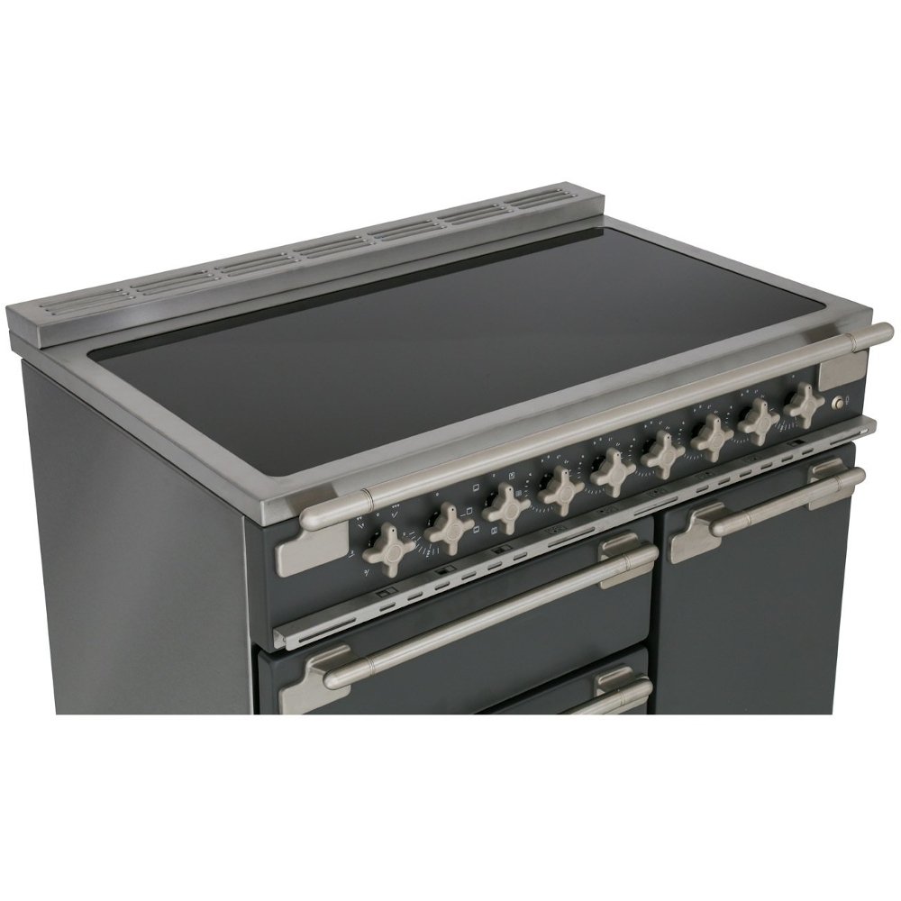 Rangemaster Elise Slate / Brushed Chrome 90cm Induction Range Cooker ELS90EISL, Grey, A Rated