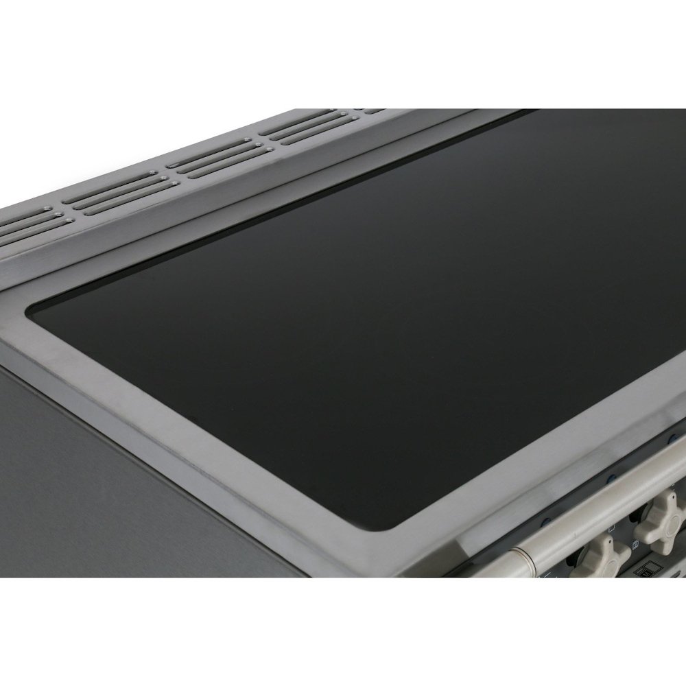 Rangemaster ELS90EISL 90cm Induction Range Cooker Elise Slate / Brushed Nickel, A Rated