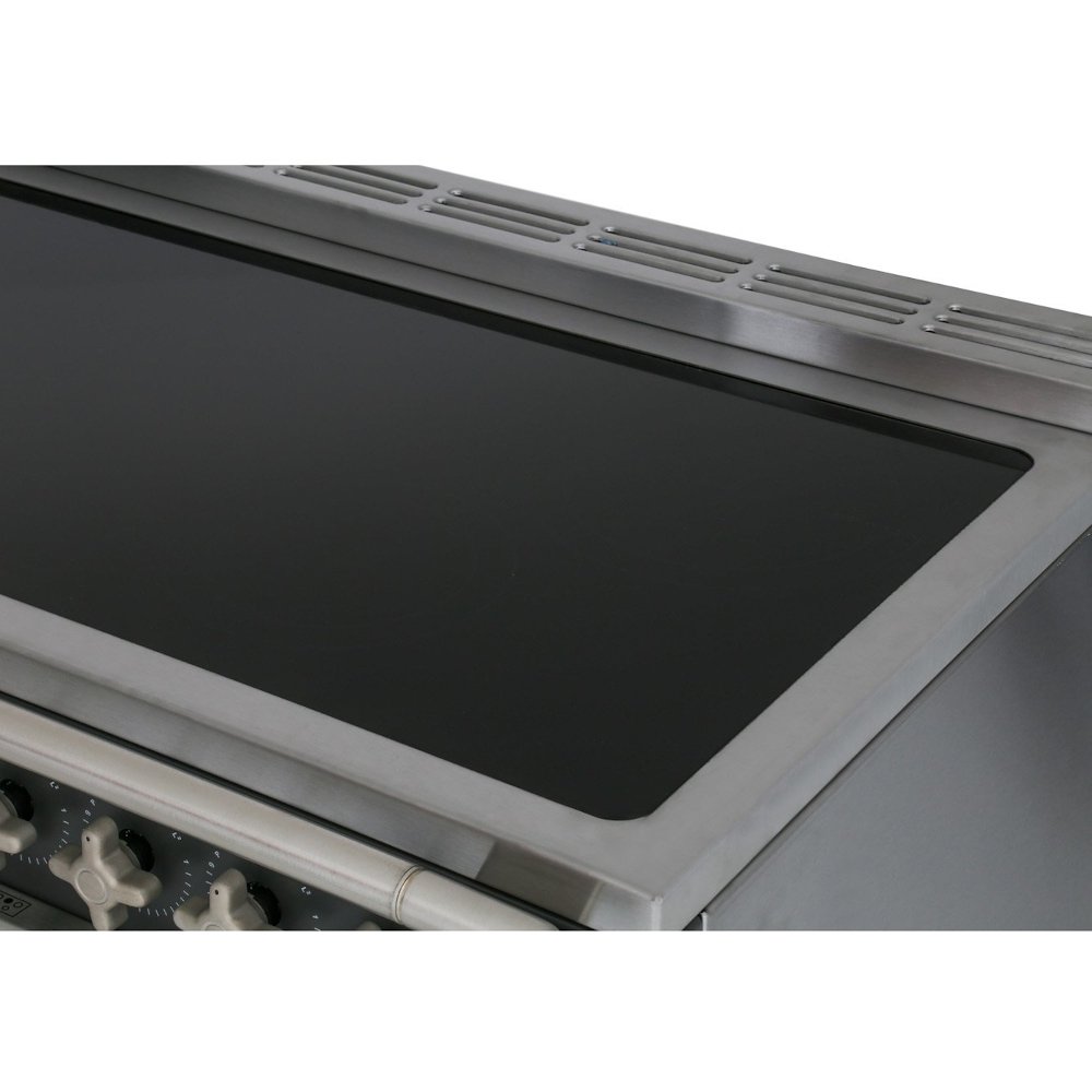 Rangemaster Elise ELS90EISL 90cm Induction Range Cooker Slate / Brushed Chrome, Grey, A Rated