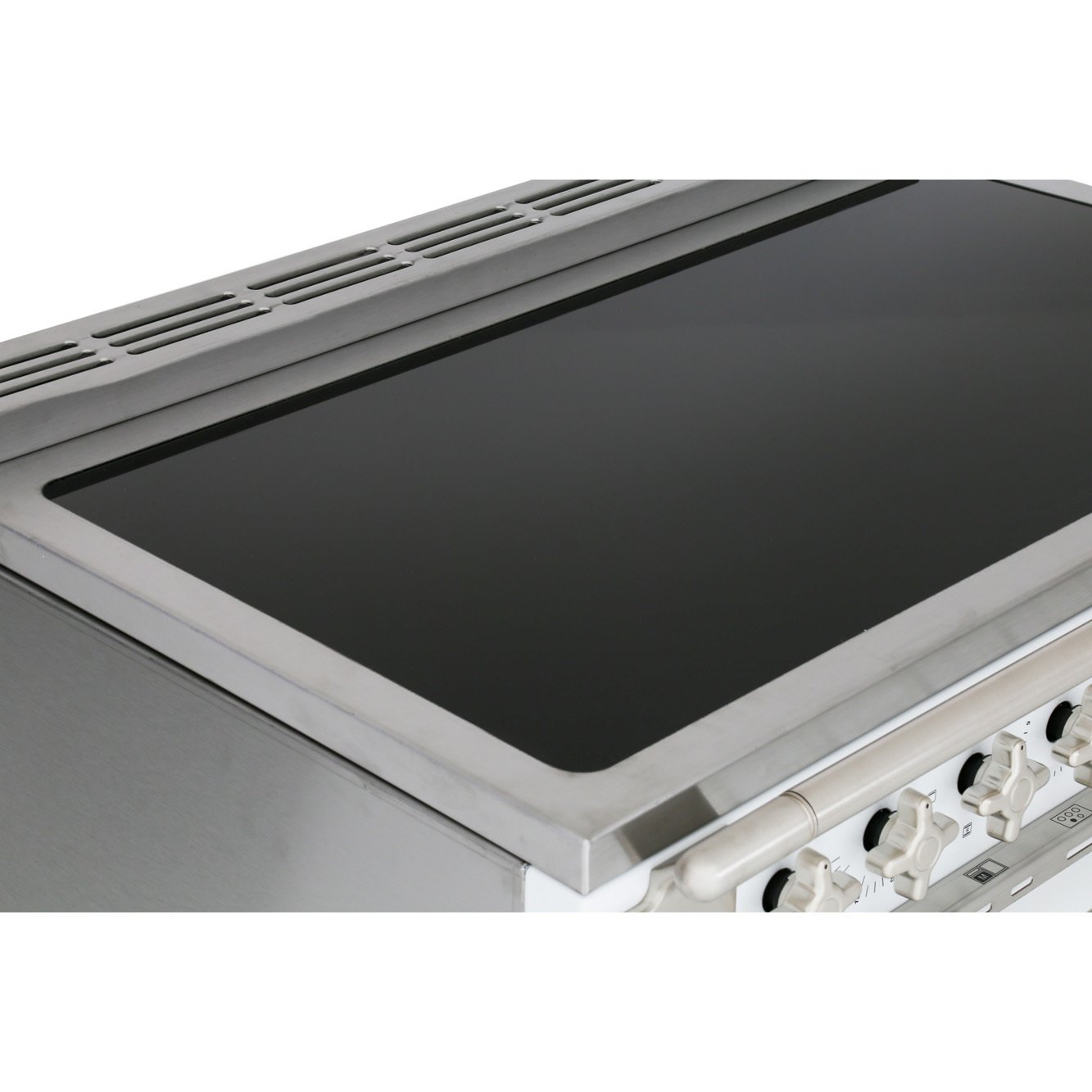 Buy Rangemaster ELS90EIWH Elise White with Brushed Chrome Trim 90cm