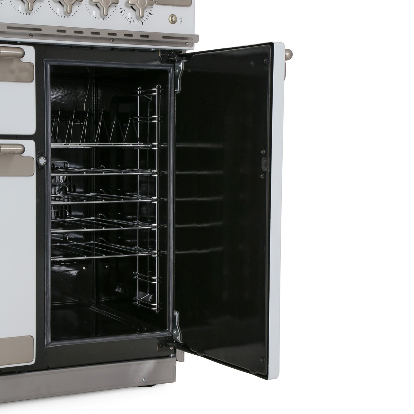 Buy Rangemaster ELS90EIWH Elise White with Brushed Chrome Trim 90cm