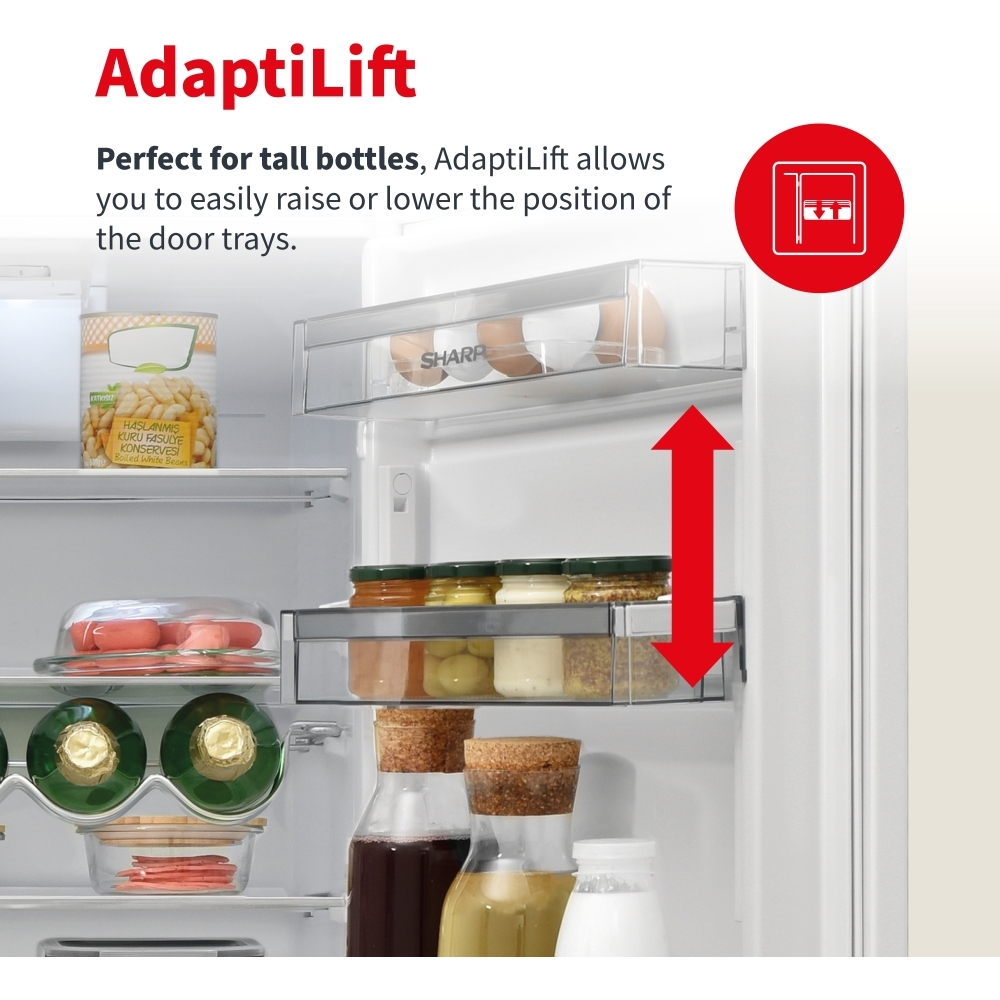 Sharp SJ-BB04DTXWE2-EN Low Frost Fridge Freezer, 60/40, White, E Rated