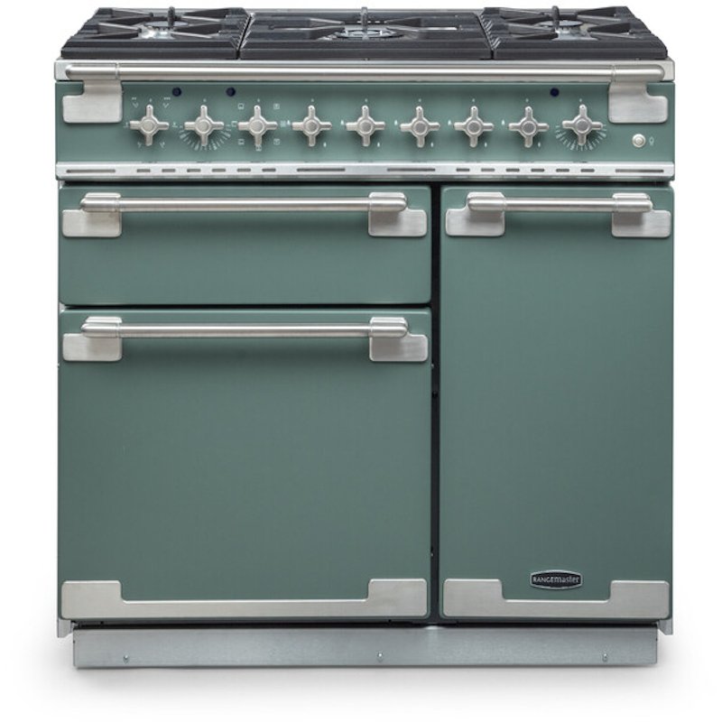 Rangemaster ELS90DFFCR 90cm Dual Fuel Range Cooker Elise Cream / Brushed Nickel, A Rated