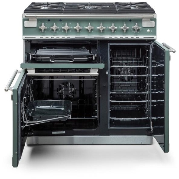 Rangemaster ELS90DFFSL 90cm Dual Fuel Range Cooker Elise Slate / Brushed Nickel, A Rated