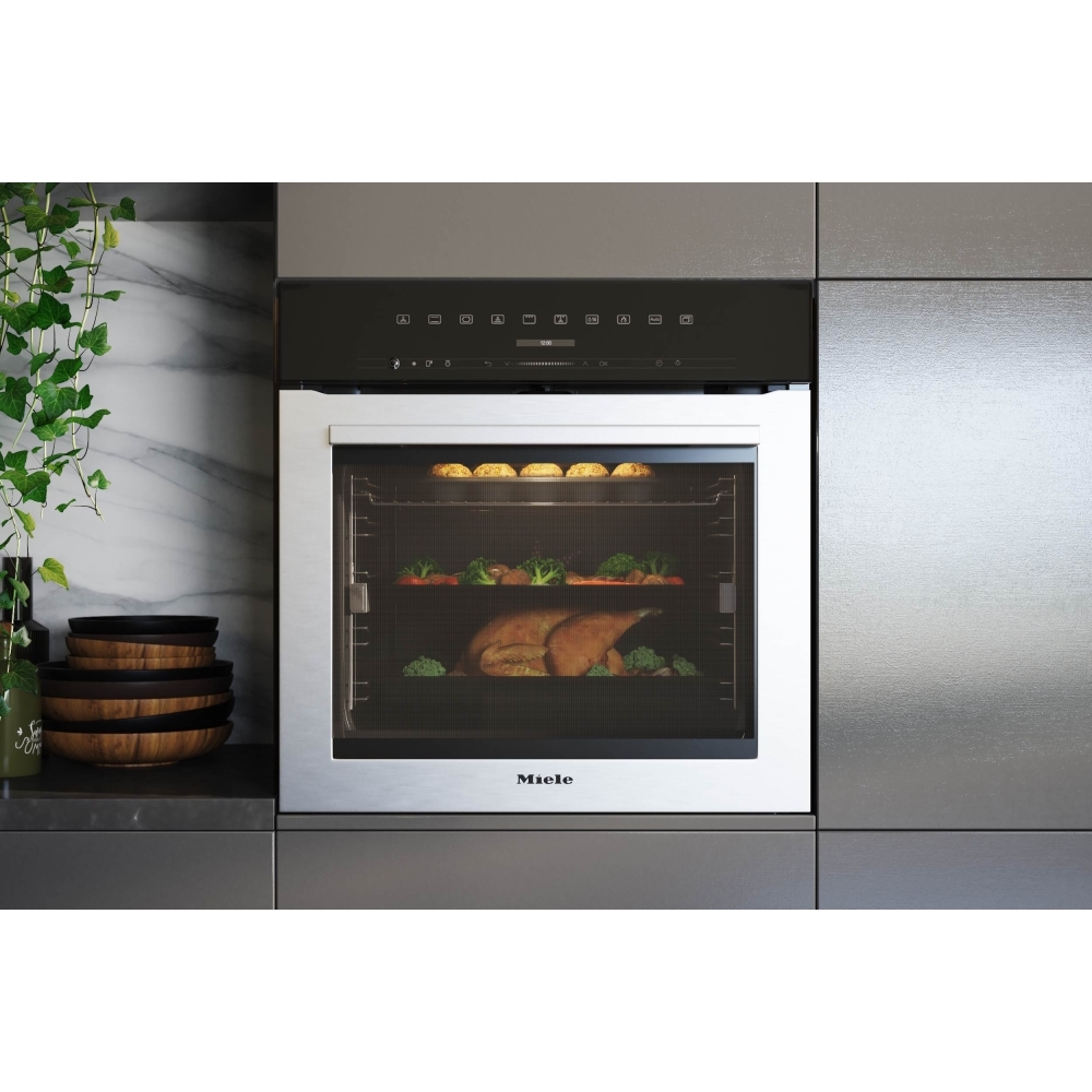 Miele ContourLine H7164BP CleanSteel BuiltIn Electric Single Oven, A+