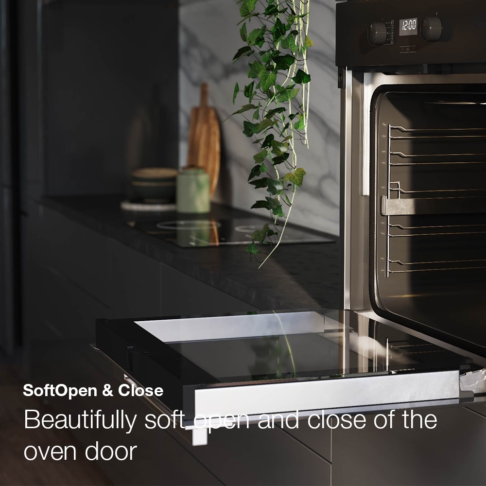 Miele ContourLine H7364BP CleanSteel Built-In Electric Single Oven with Pyrolytic Cleaning, Stainless Steel, A+ Rated