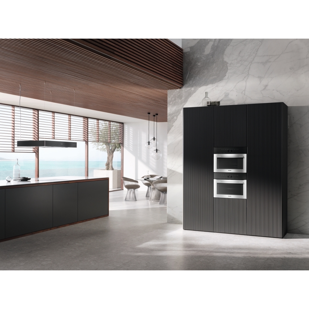 Miele ContourLine DGM7340 CleanSteel Built-In Combination Microwave Oven with Steam Function, Stainless Steel