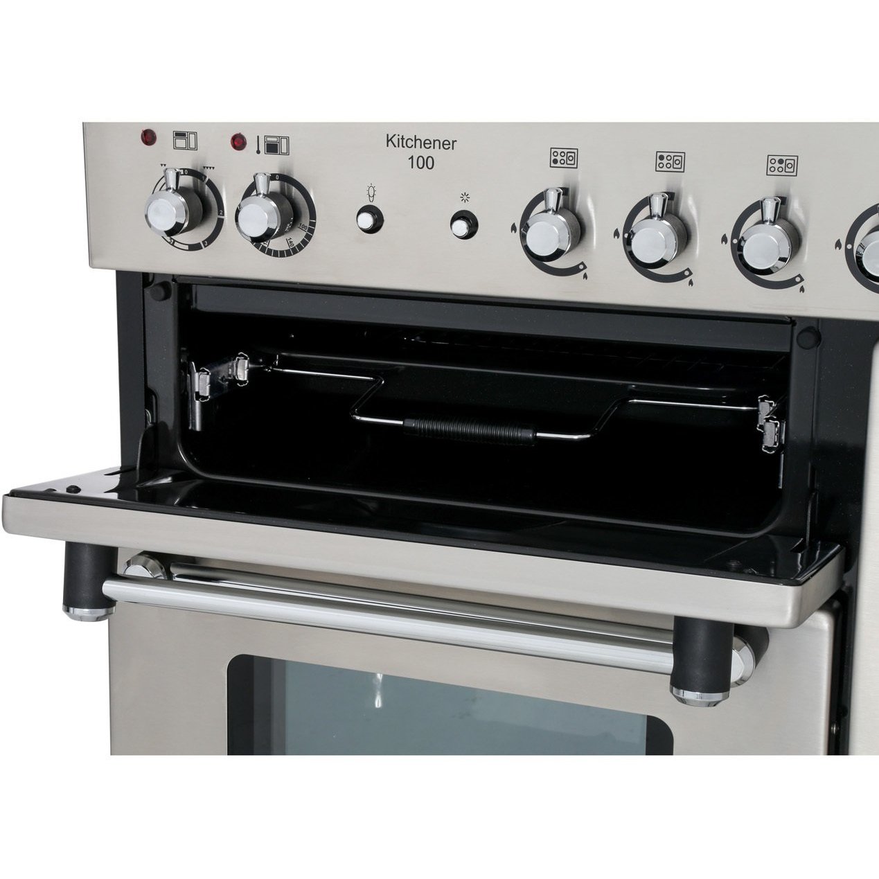 Rangemaster KCH100NGFSS/C 100cm Gas Range Cooker Kitchener Stainless Steel / Chrome, A+ Rated