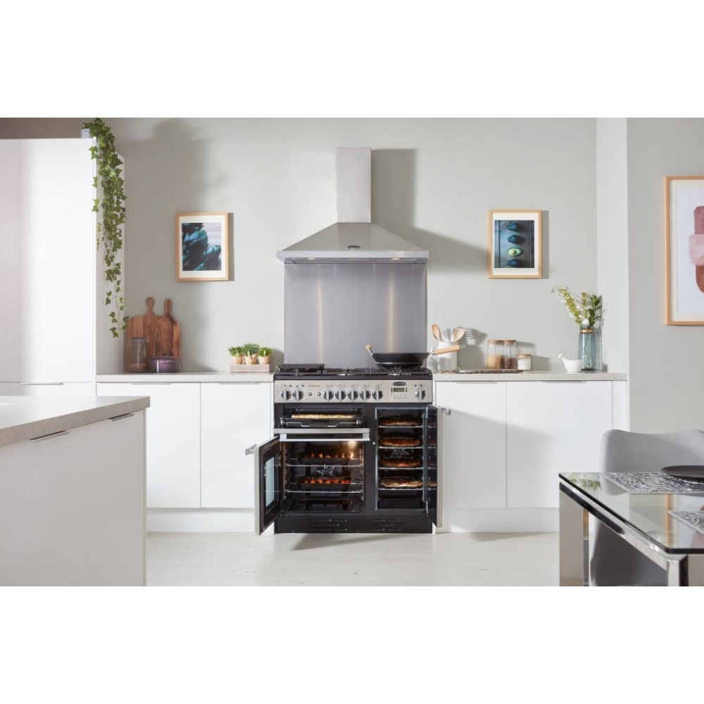 Rangemaster PROP100ECSS/C 100cm Ceramic Range Cooker Professional Plus Stainless Steel / Chrome, A Rated